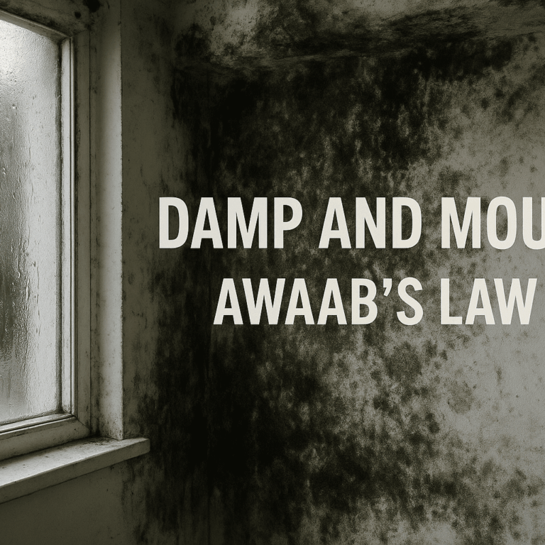 Severe damp and mould around a window in a home, highlighting housing conditions linked to Awaab’s Law and the need for urgent action